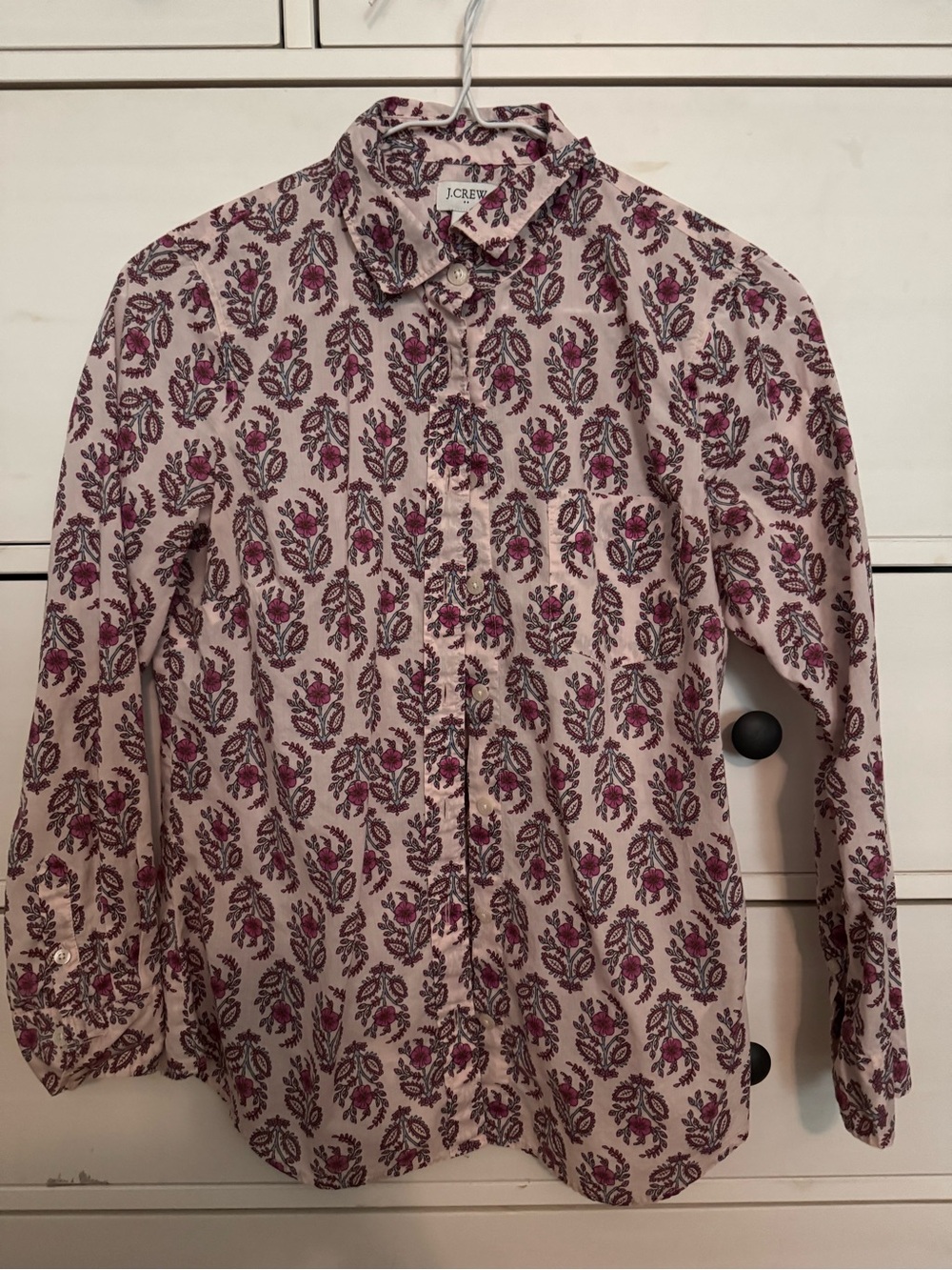 J. Crew Shirt with Pink Floral Print